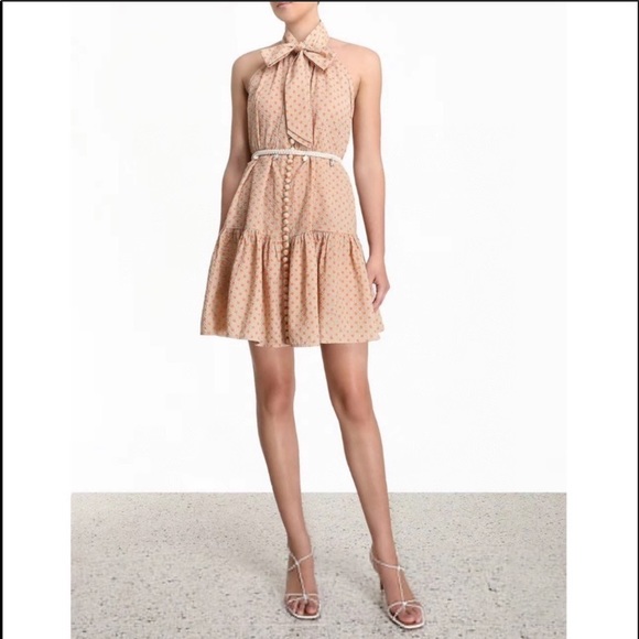 NWT Zimmermann Polka Dot Shell Belt Mini Dress - Picture 2 of 12